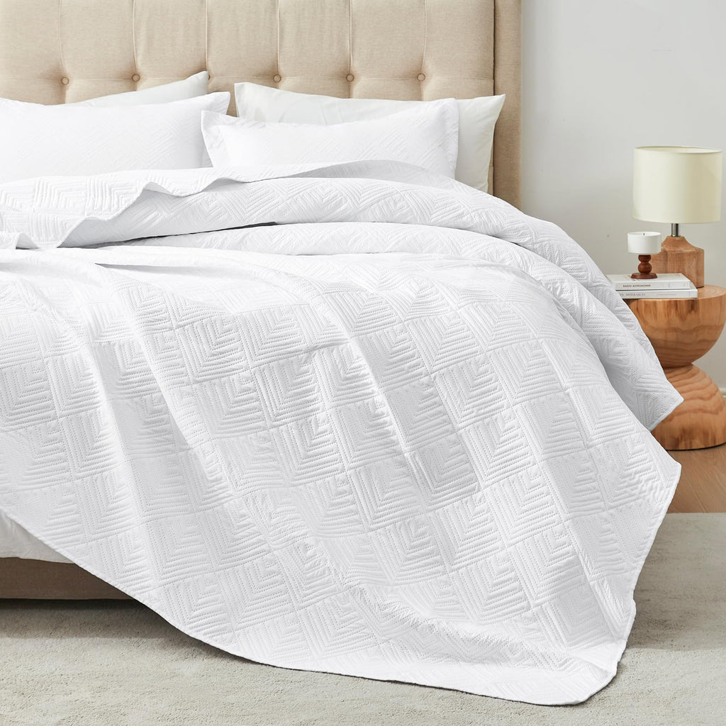 Hansleep Black Quilt Twin Size - Damask Ultrasonic All Season Bedspread Twin, Soft Lightweight Coverlet Bedding Set, 2 Pieces (1 Quilt, 1 Pillow Sham)