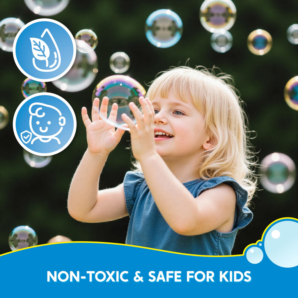 SYNCFUN 64 oz Premixed Bubble Solution, 1.9L Giant Pre-Mix Refill Solution for Bubble Machine, Bubbles for Kids, Wands, Blower, Easter, Outdoors Activity,No Mixing or Measuring