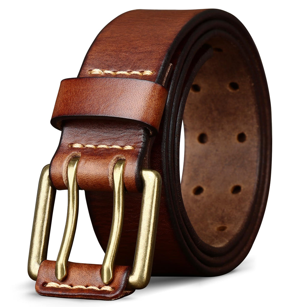 Thicken Full Grain Leather Mens Belt Heavy Duty Mens Work Belt Mens Belt High Hardness Buckle Packed In Gift Box
