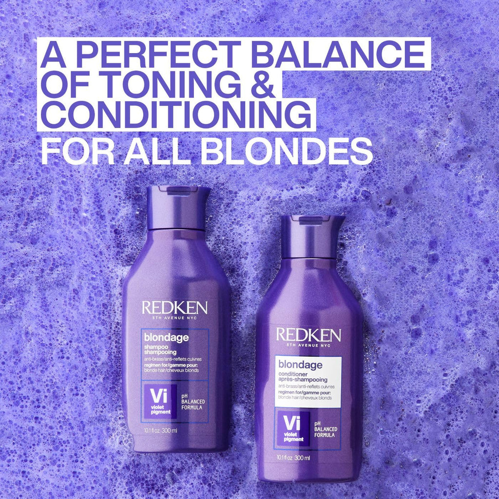 Redken Blondage Color Depositing Purple Conditioner For Blonde Hair - Tones & Moisturizes Brassy Hair