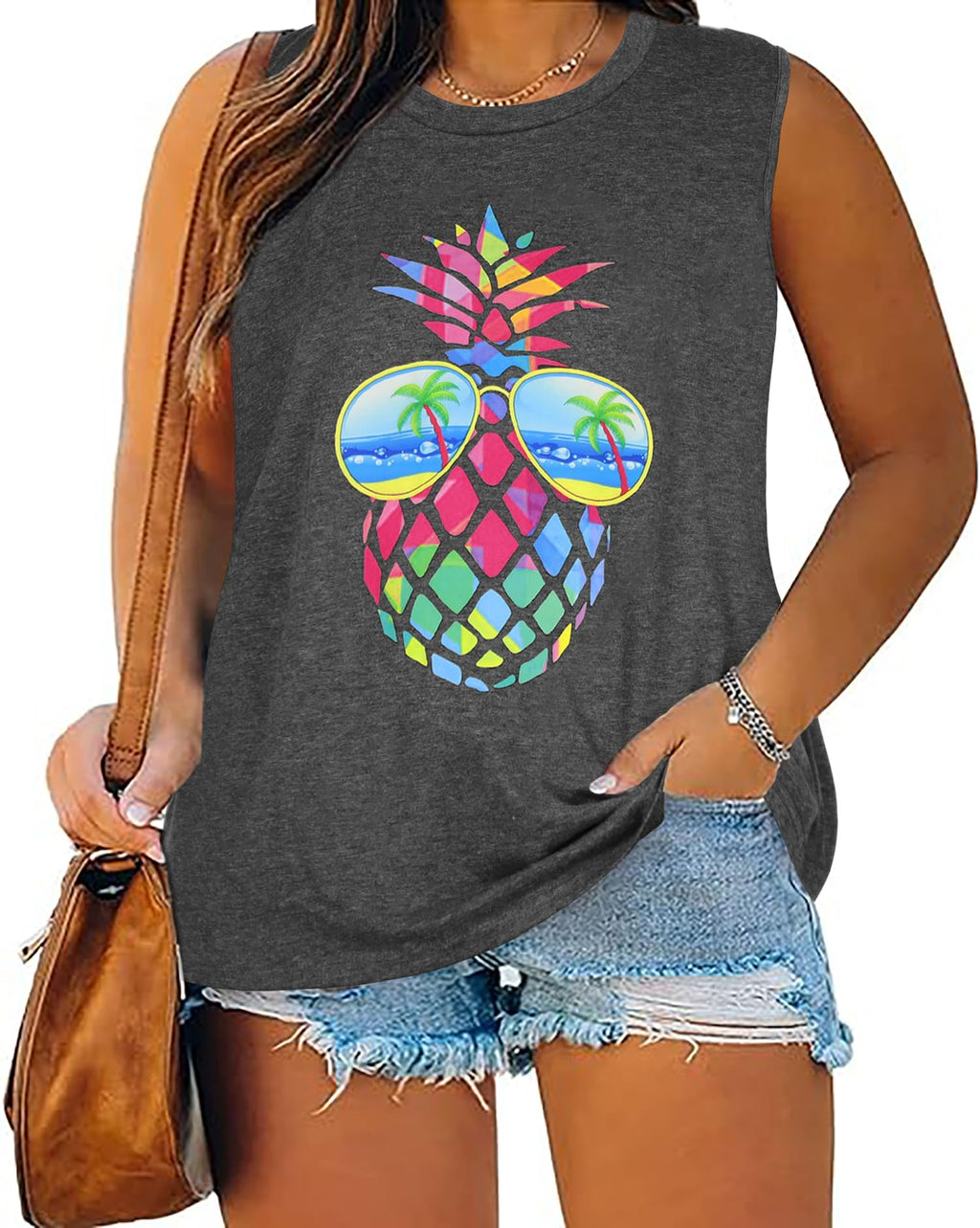 Plus Size Tops for Women Sleeveless Summer Tank Top Loose Fit Casual Tunics Shirts 2026