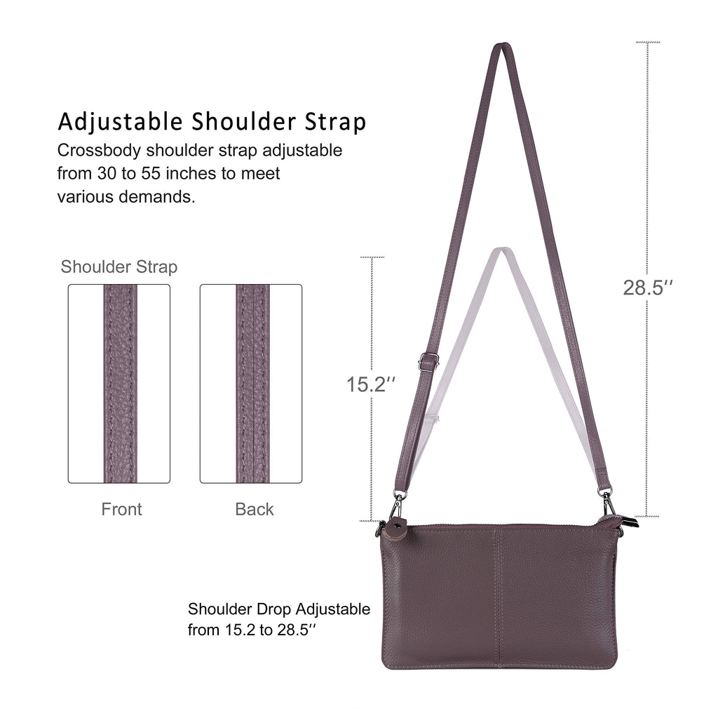 befen Genuine Leather Wristlet Clutch Wallet Purses Small Crossbody Bags for Women with RFID Blocking Card Slots