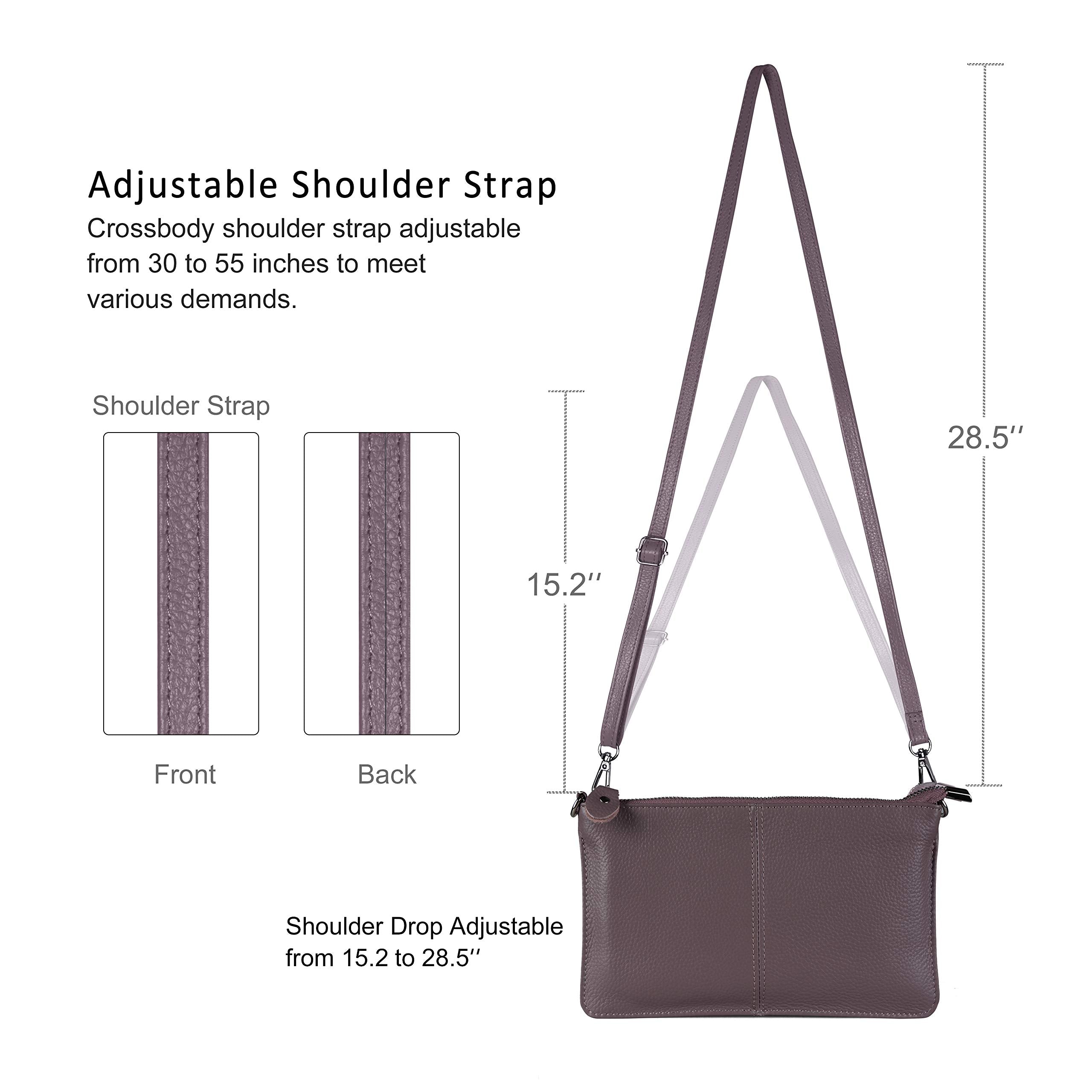 befen Genuine Leather Wristlet Clutch Wallet Purses Small Crossbody Bags for Women with RFID Blocking Card Slots