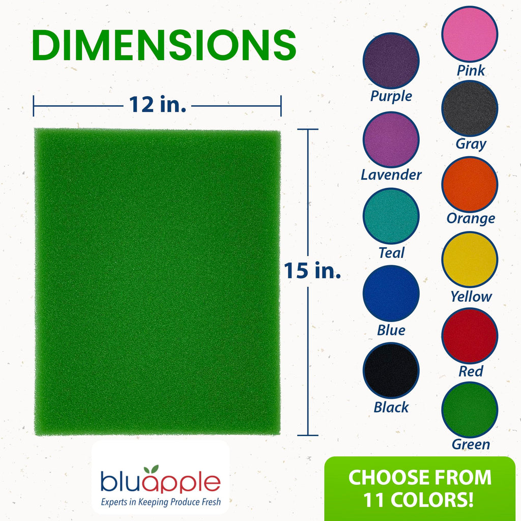 Bluapple FreshMats, Refrigerator Bin Liner, Fridge Drawer Mats, Crisper Life Extender Liner Keeps Produce Fresh Longer, Anti-Bruising, for Air Circulation, Washable & Reusable (4-Mats, 12x15, Black)