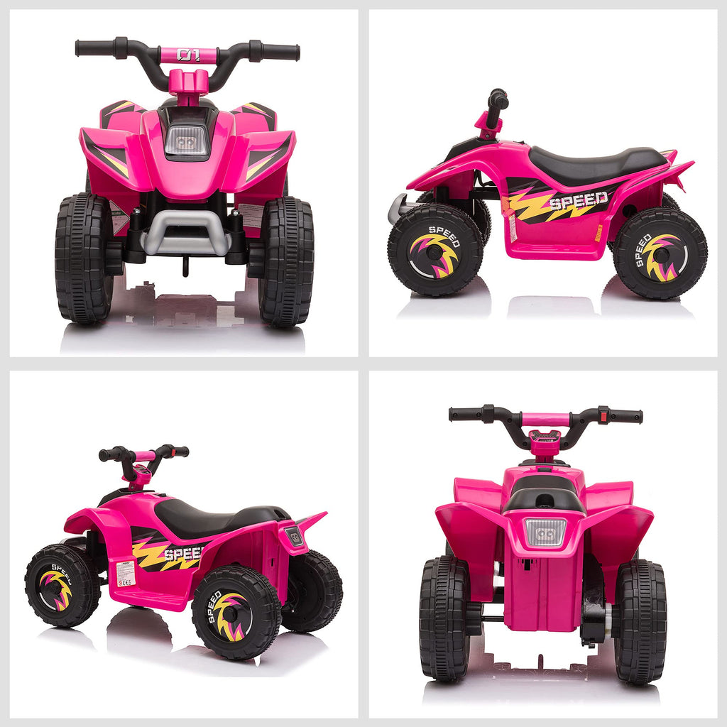 Aosom 6V Kids ATV 4-Wheeler Ride on Car, Electric Motorized Quad Battery Powered Vehicle with Forward/Reverse Switch for 18-36 Months Old Toddlers, Green