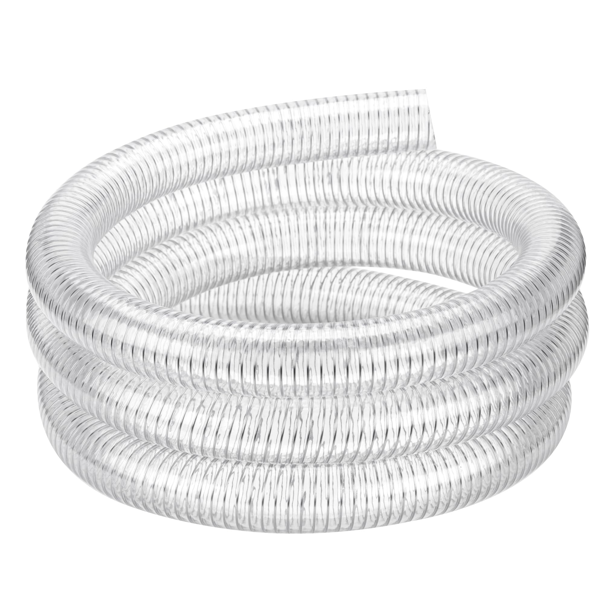 1"id-5ft PVC Reinforced Tubing Steel Wire Suction Flexible Hose Vinyl Tubing Heavy Duty PVC Vacuum Hose Drain Fuel Oil Gas Water for Marine Bilge Pump Pond Spa