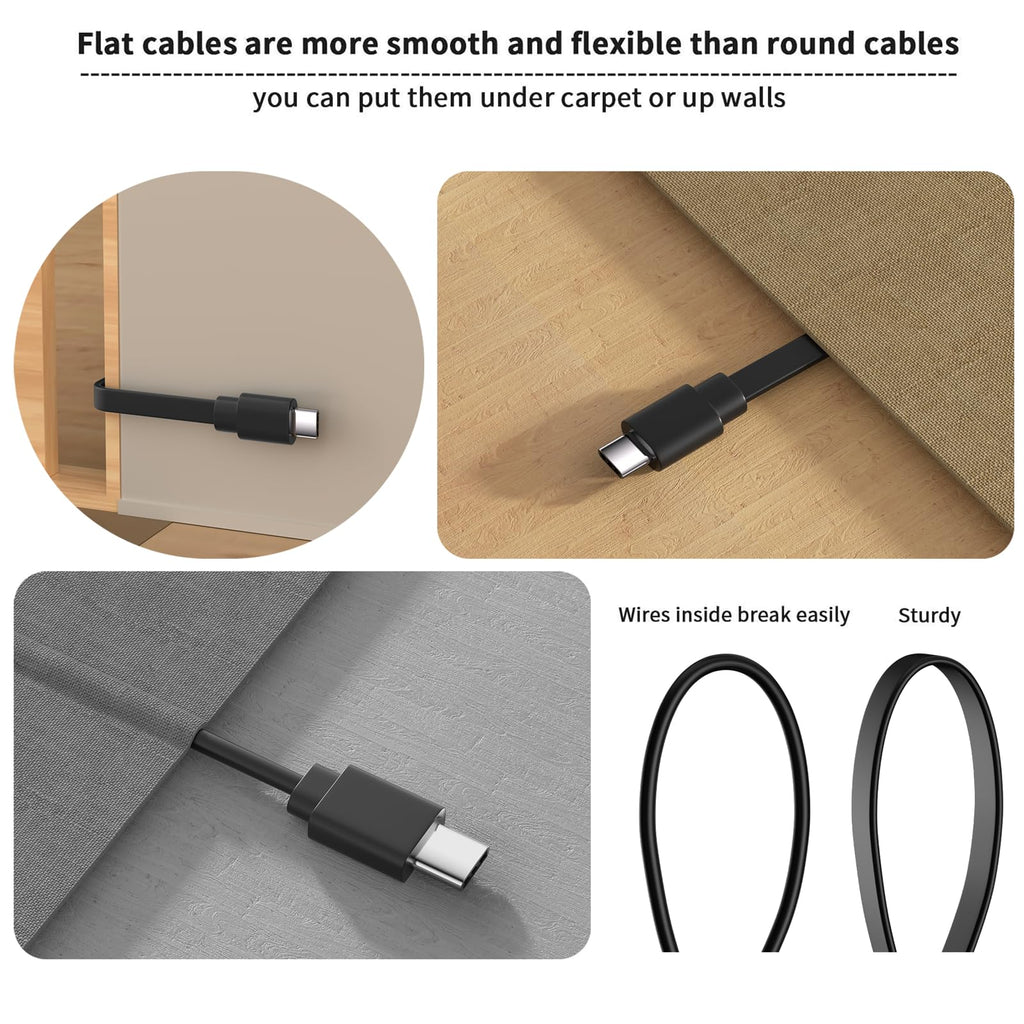 2 Pack 10FT Power Extension Cable Compatible with Wyze Cam v4/v3/OG,Wyze Cam Pan v3/v4,Blink,eufy,NestCam Indoor,Amazon Cloud Camera,USB A to USB C (Black)