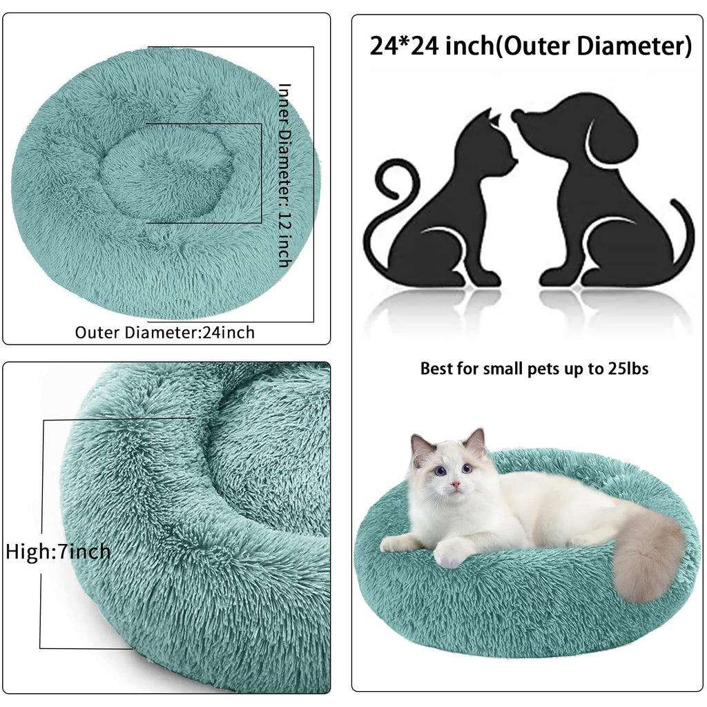 Nisrada Cat Beds for Indoor Cats,15.7 Inch Small Cats Beds, Washable-Round Pet Bed for Puppy and Kitten with Slip-Resistant Bottom