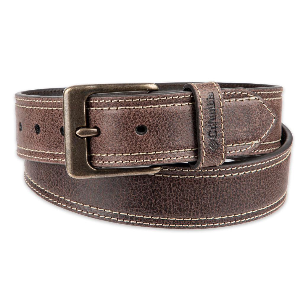 Columbia Men's Leather Casual Belt Tan & Brown Classic Style for Everyday Wear
