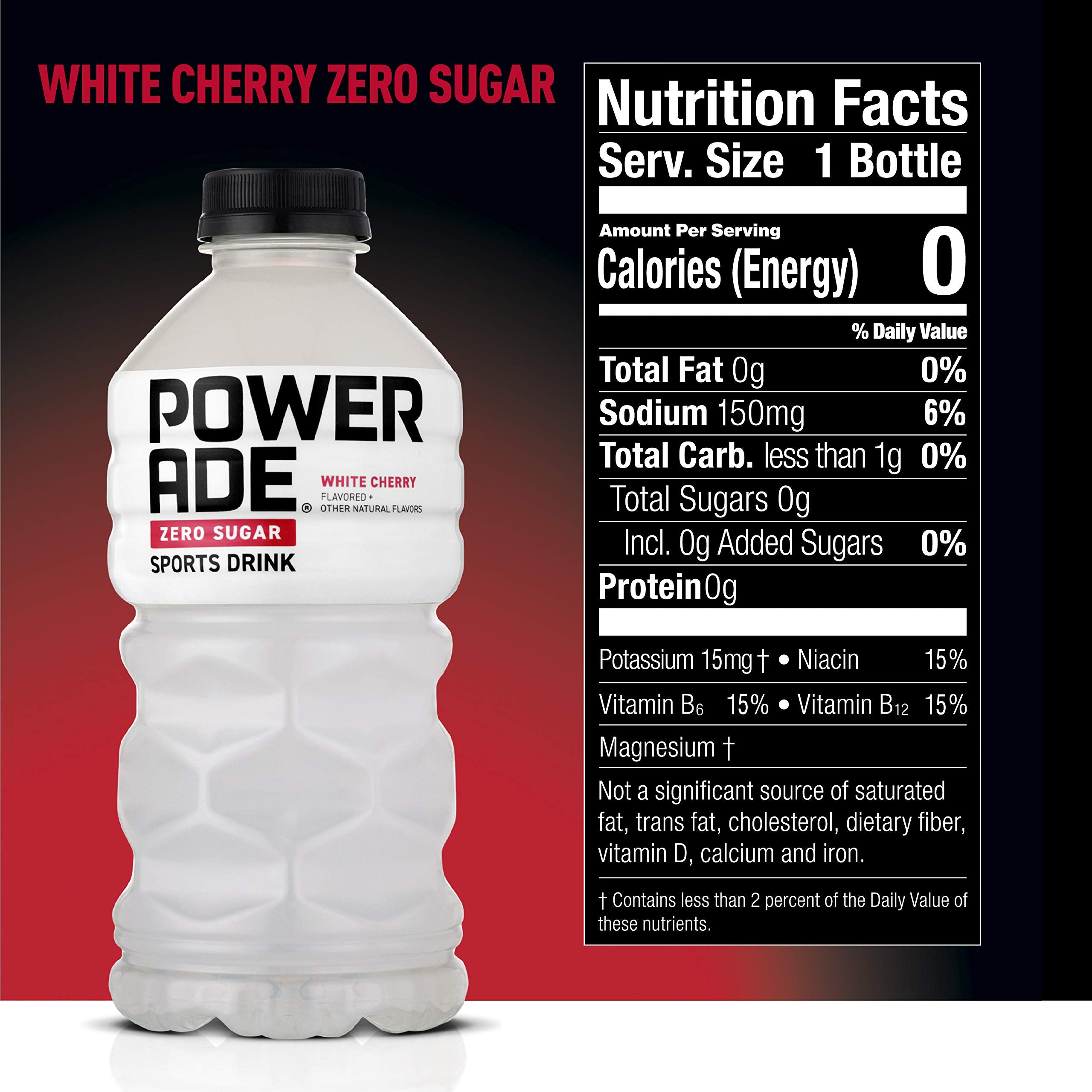 POWERADE White Cherry Zero, 28 Fl oz