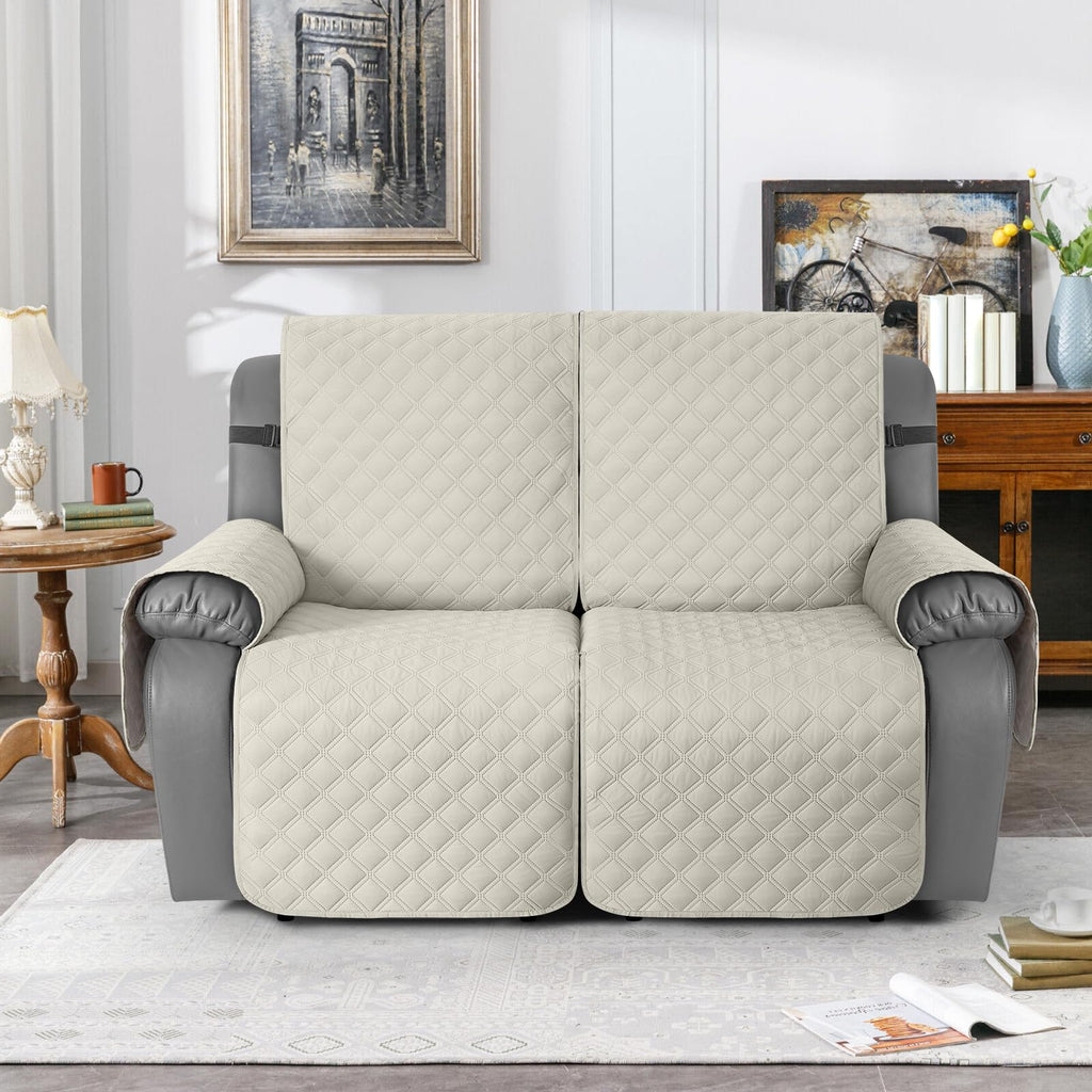 TAOCOCO 100% Waterproof Recliner Chair Covers, Reversible Recliner Covers with Leg Straps, Washable Recliner Sofa Covers for Reclining Chair Furniture Dog Protector with Pocket (Black, 23.6'')