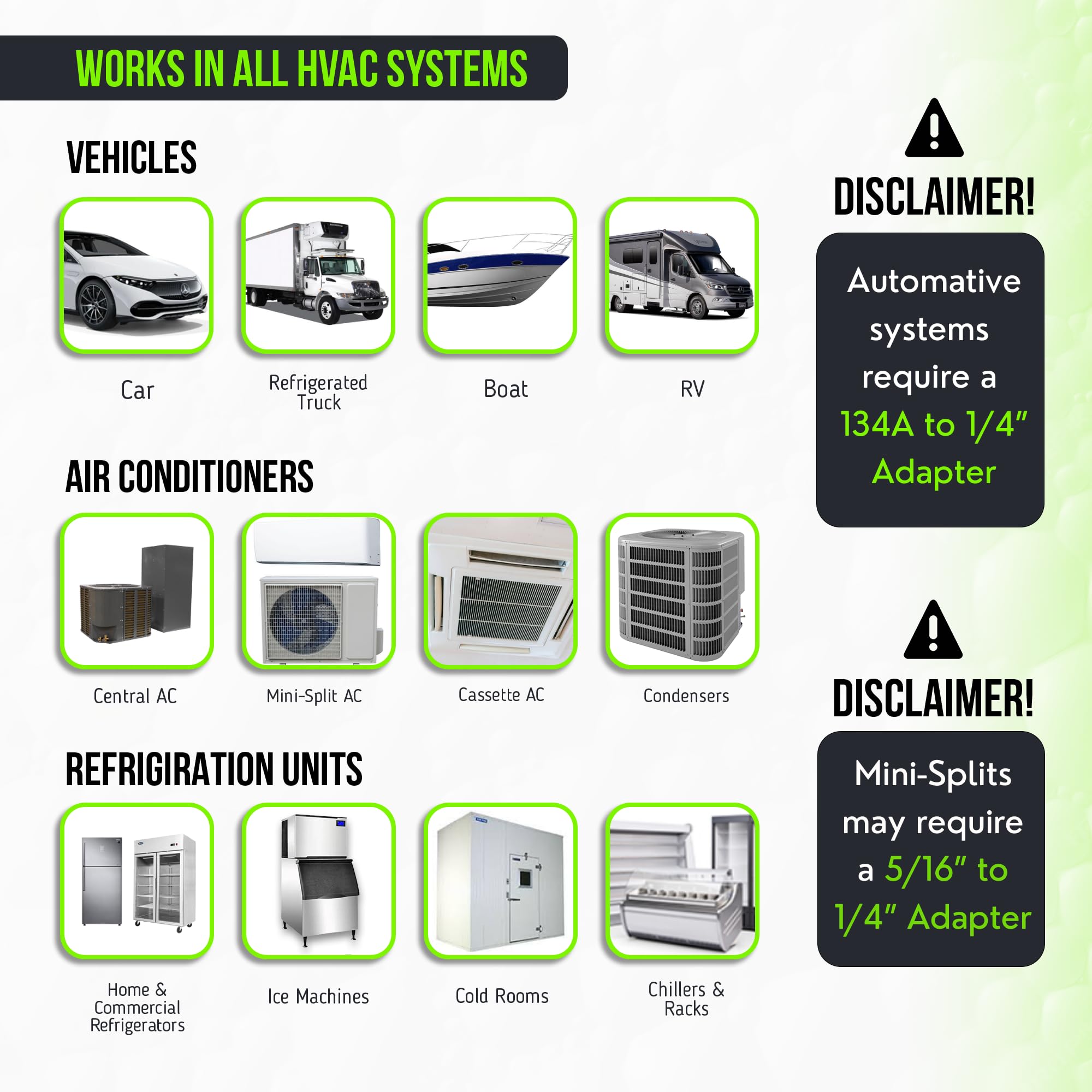 Leak Saver Direct Inject Small System with UV Dye - Refrigerant Leak Sealer - Detects Large Leaks - Ideal for Most Small Home Appliances and HVAC Systems up to 1 Ton - Proudly Made in The USA