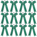 DEEKA 12 Count Collegiate Style Cheer Bows, Forest Green with Rhinestones, Handmade Bows for Girls Teens Cheerleader Sports