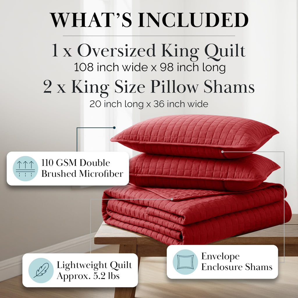 Southshore Fine Living, Inc. XL Twin Quilt Set, Microfiber Quilted Bedspread, White Bedding Twin Coverlet w/Pillow Sham, Pet Hair Resistant Bedding Coverlet Set, Quilted Coverlet, Bright White Quilt