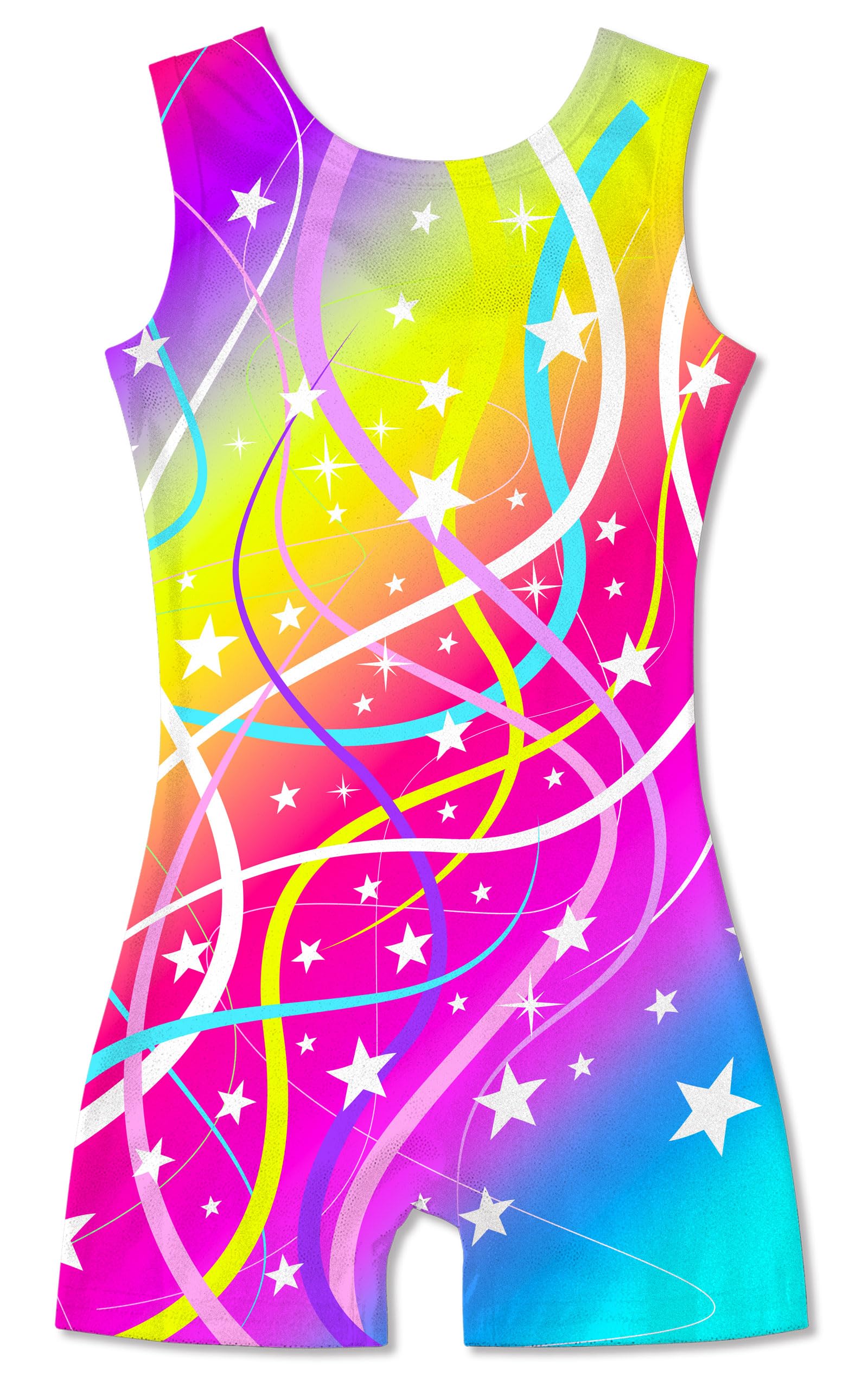 Funnycokid Gymnastics Leotards for Girls with Shorts Sparkly Kids Biketards Dance Unitard 3-10 Years