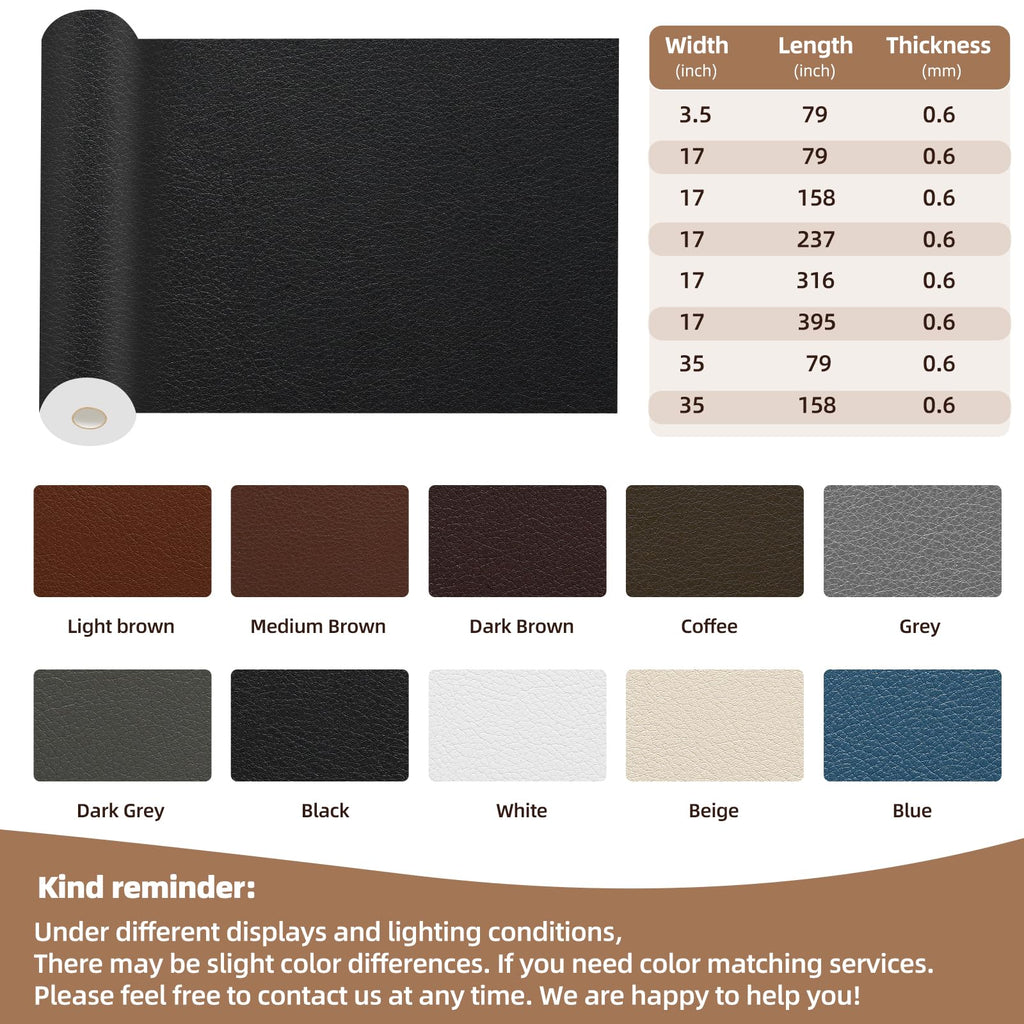 Shagoom Leather Repair Patch, Repair Patch Self Adhesive Waterproof, DIY Large Vinyl Patches for Couches, Furniture, Kitchen Cabinets, Wall （Beige, 3.5X79 Inch）