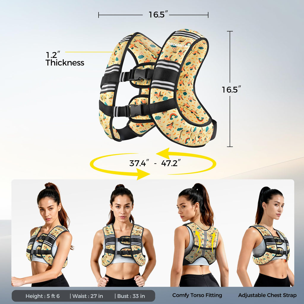 PACEARTH Weighted Vest,6lb/8lb/10lb/12lb/16lb/20lb/25lb/30lb Weight Vest with Reflective Stripe, Body Weight Vests for Women, Men, Weight Loss Workout, Strength Training, Running, Walking, Jogging