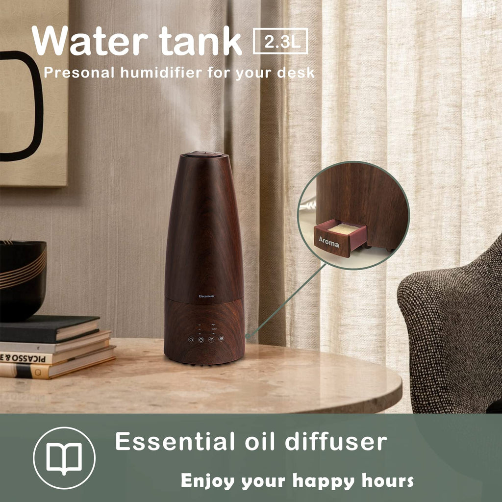 Warm and Cool Mist Humidifier for Home/Bedroom with Remote Control 2.3L Smart Air Humidifier for Desk/Office/Bedroom 25dB Whisper Quiet with Auto Shut off