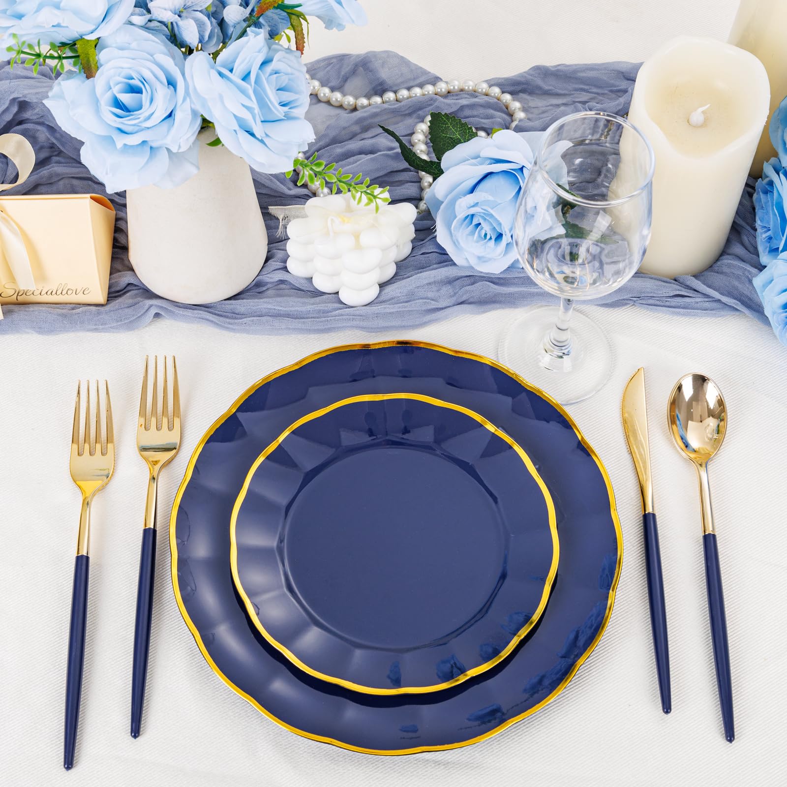 Supernal 102 Pcs Black and Gold Plastic Silverware Set,Heavy Duty Gold Disposable Cutlery for 34 Guests (34 Forks,34 Spoons,34 Knives),Elegant Plastic Flatware for Weddings,Parties & Upscale Events