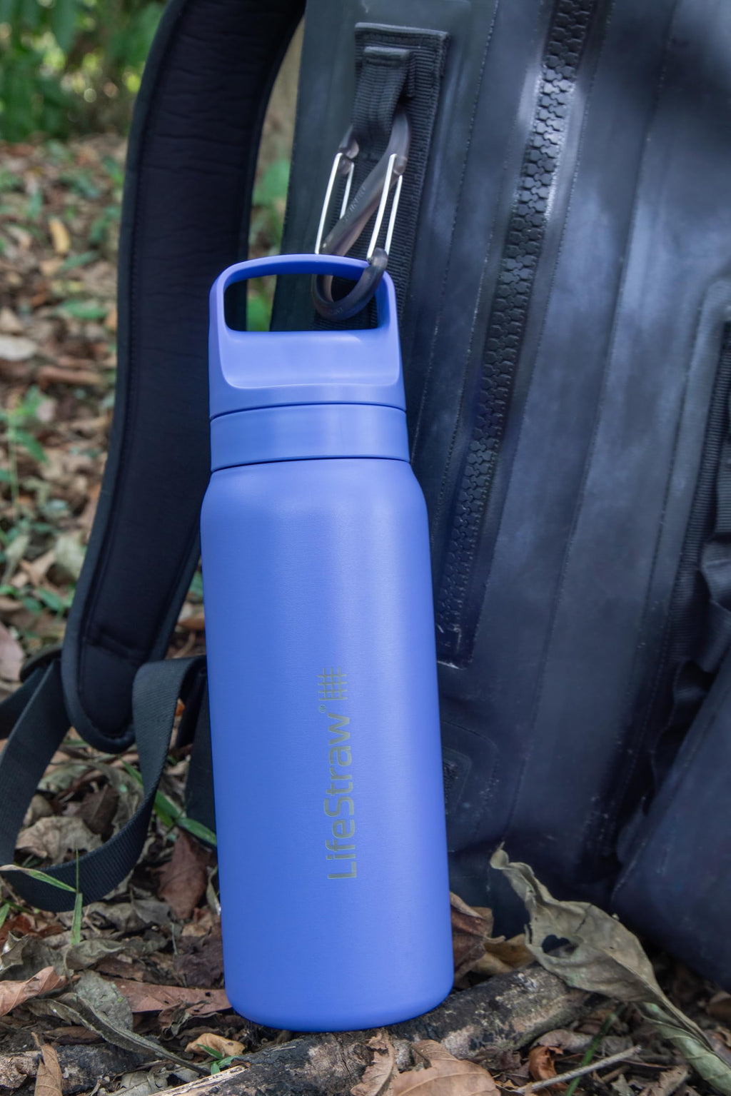 LifeStraw Go Series — Water Bottle Stainless Steel Bottle, 18oz, Aegan Sea, Removes Bacteria, Parasites, Microplastics, Improves Taste