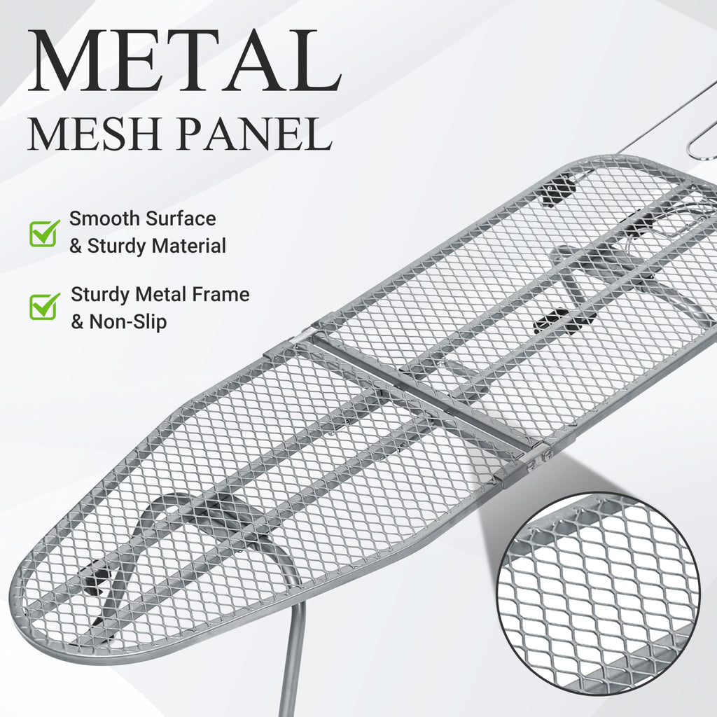ZOES HOMEWARE Metal Mesh Panel Tabletop Ironing Board | Foldable Iron Board | Heavy Duty Small Iron Board with Heat Resistant Cover and 100% Cotton 8mm Thicken Pad | 31.5"x11.8"x6.2"