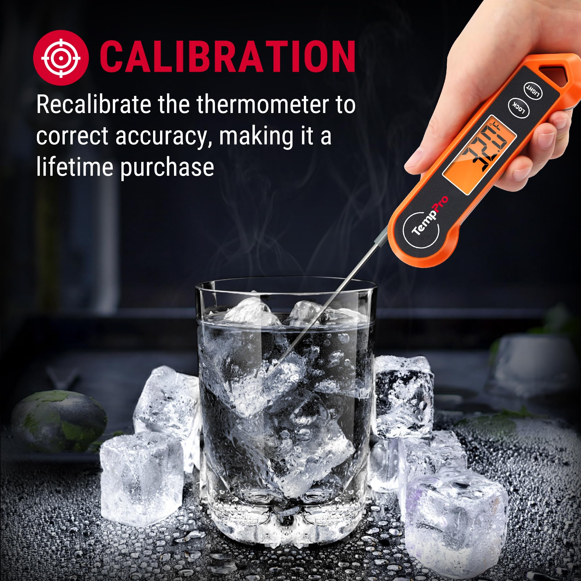 TempPro TP19H Digital Meat Thermometer for Cooking, 1 Sec Instant Read Food Thermometer with Motion-Sensing Wake for BBQ Grill Oil Fry Candy for Fathers Day Gift for Dad Men (Previously ThermoPro)