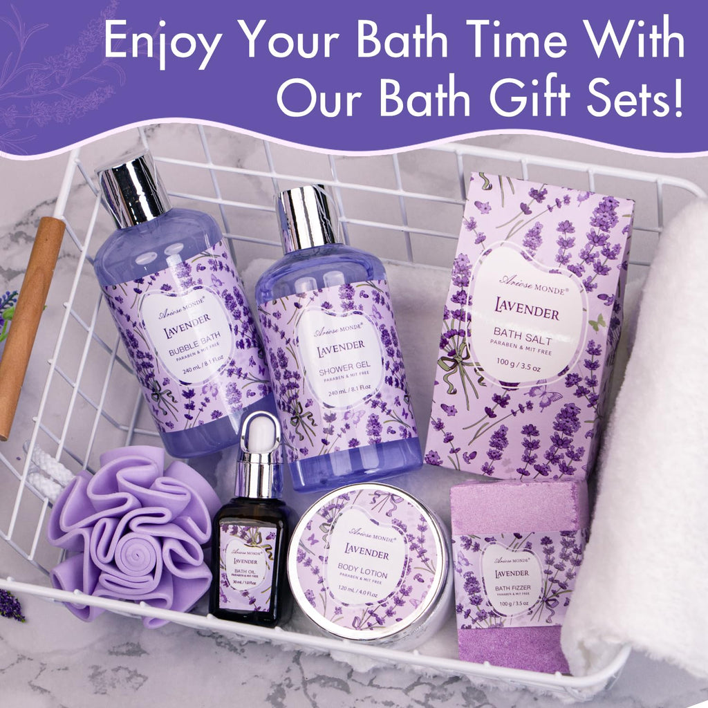 Spa Gift Baskets - Coconut Vanilla Bath Gift Set for Women, Relaxing Spa Kit with Bath Bombs, Body Lotion and Body Scrub, Birthday Gifts for Women, Christmas Spa Gifts for Mom