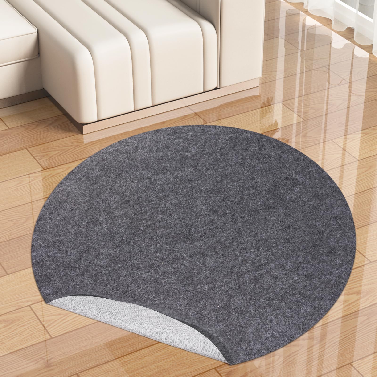 Non-Slip Rug Pads,Round 3 Ft Waterproof Extra Large Area Rugs Non Skid Rug Pad for All Floors and Finishes Durable Hardwood Floor Protective Felt Keeps Rugs in Place, Safe and Secure
