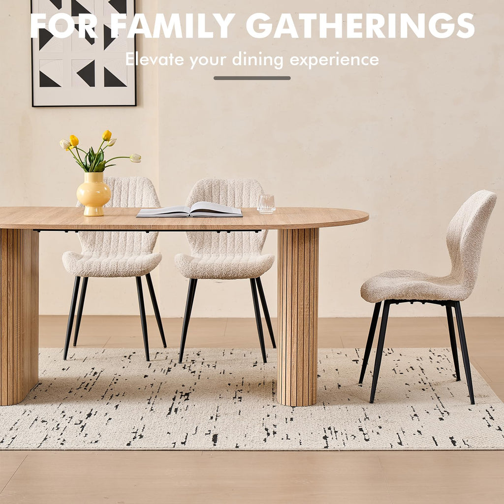 70.8" Oval Table for 4 6 Person, Modern Farmhouse Kitchen Dinner Table for Living Receiption Room, Black