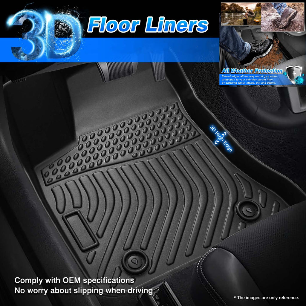 Cartist Floor Mats Compatible with Kia EV6 2022 2023 2024 2025 2026 Accessories All Weather Floor Liner Front & Rear 2 Rows Car Carpet Protection TPE Odorless