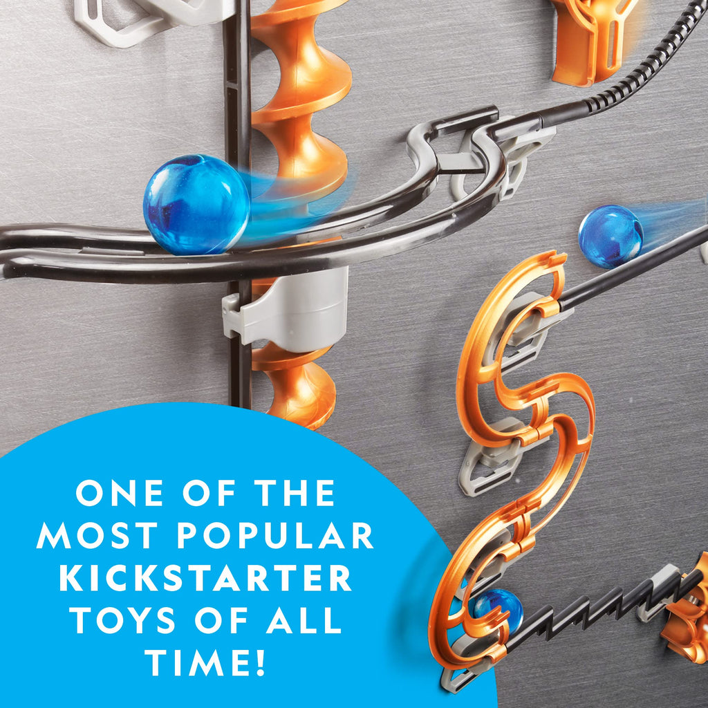 National Geographic Magnetic Marble Run - 75-Piece STEM Building Set for Kids & Adults with Magnetic Track & Trick Pieces & Marbles for Building A Marble Maze, STEM Project