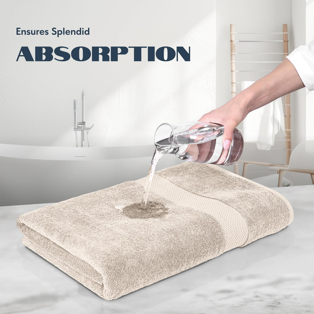 White Classic Luxury Bath Towels Set of 4 Large - 700 GSM Turkish Cotton Ultra Soft Bath Towels 27x54 | Highly Absorbent and Quick Dry | Hotel Towels for Bathroom Luxury, Plush Shower Towels, White