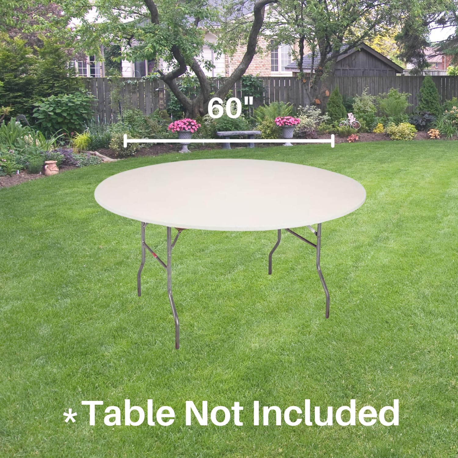 Kwik-Covers 60" Round Fitted Plastic Table Covers, 5 Pack (Black)