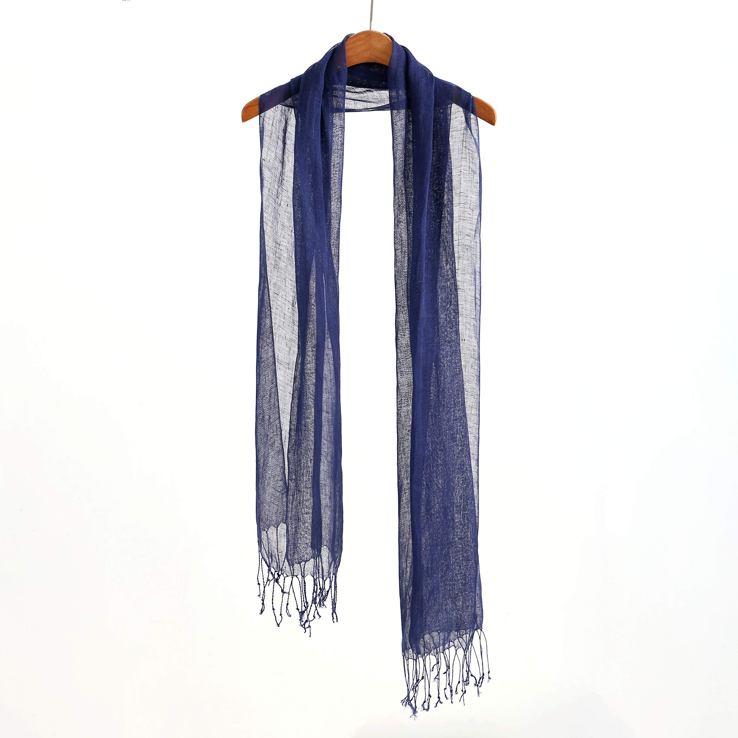 Jeelow Lightweight Summer Scarf Light Shawl Wrap Linen Feel Scarves For Men And Women