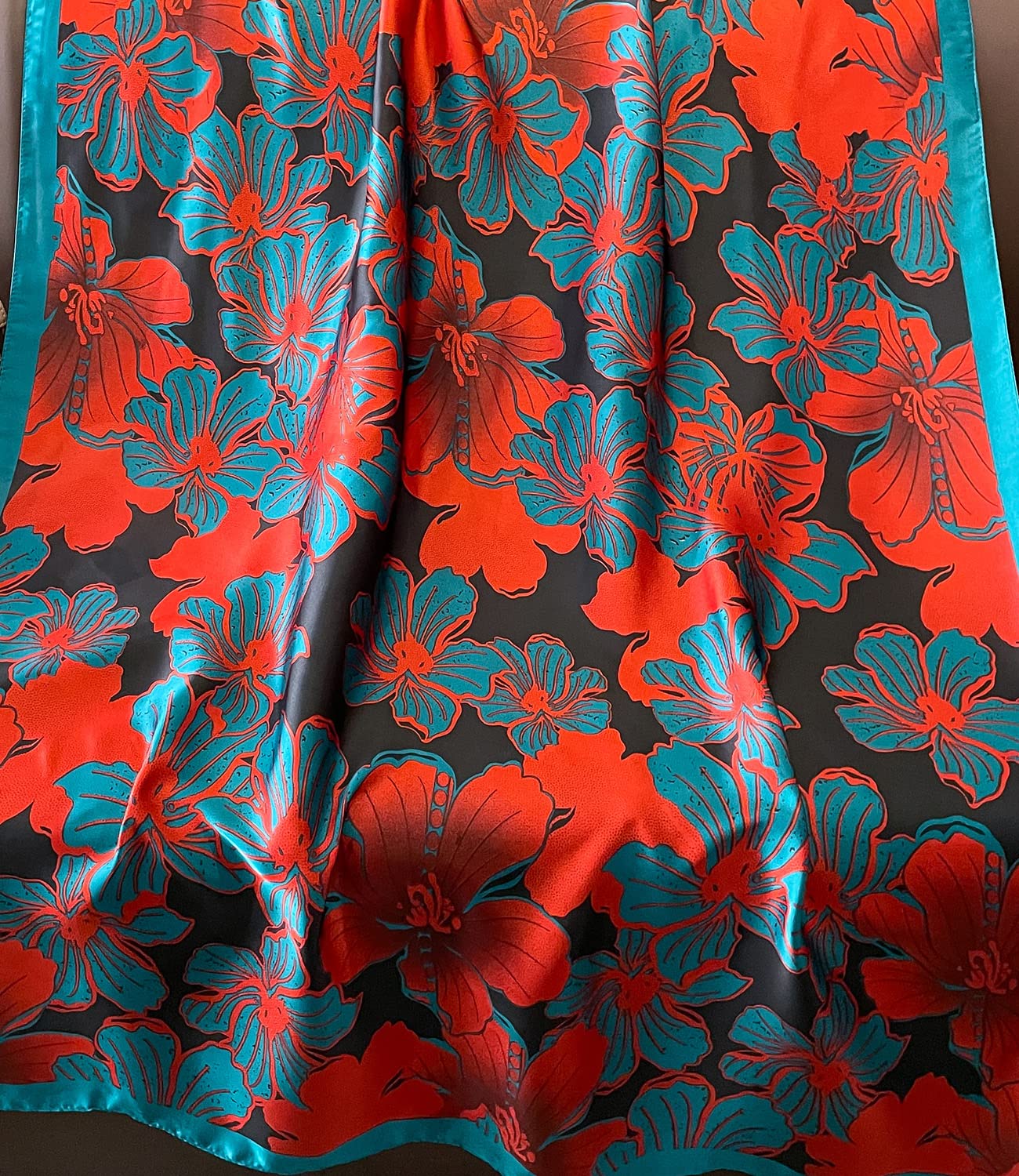 Womens 100% Large Mulberry Silk Scarf Long Satin Scarf Fashion Lightweight Wraps
