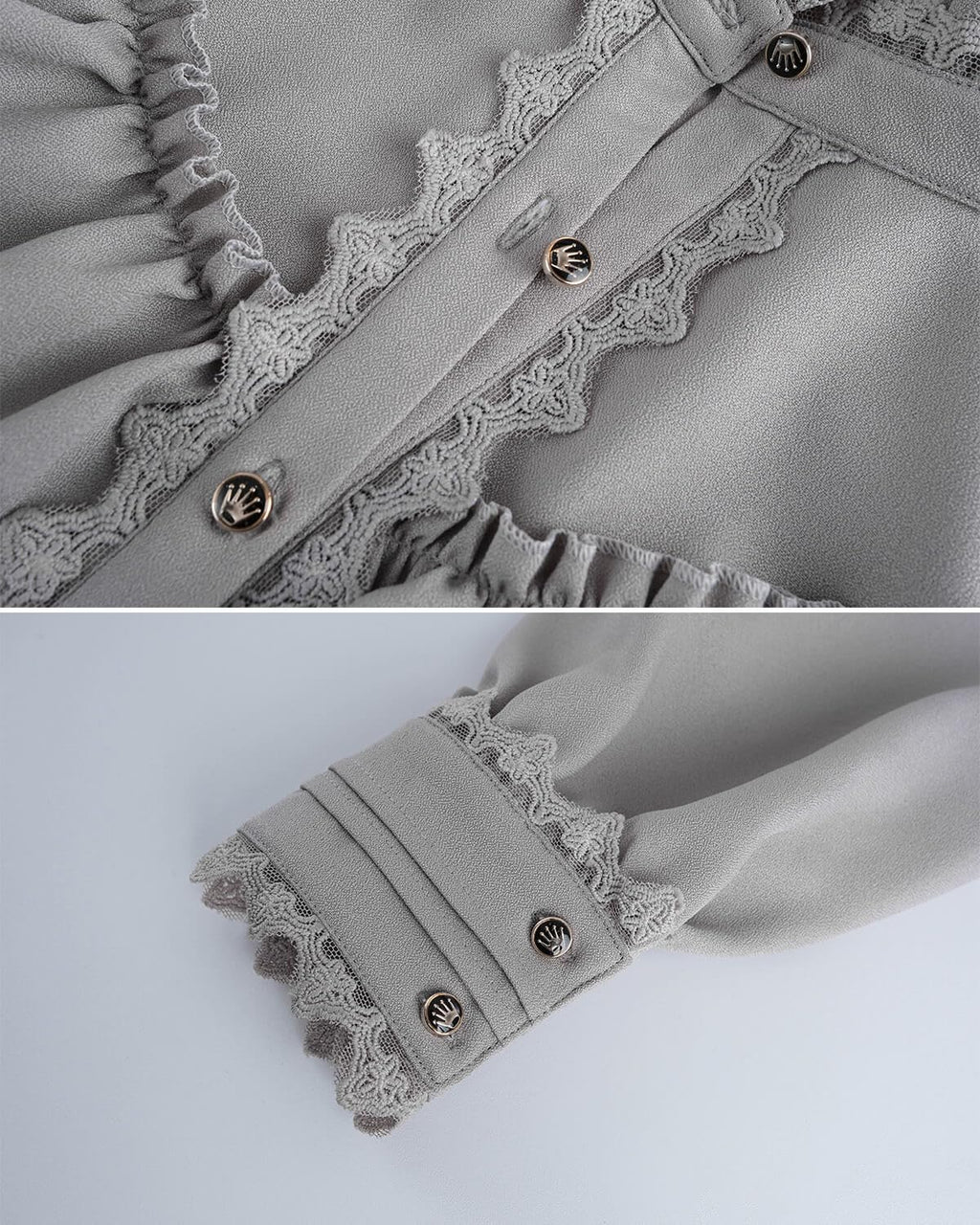 Nuoqi Victorian Blouse Womens Gothic Shirt Vintage Long Sleeve Lotus Ruffle Tops