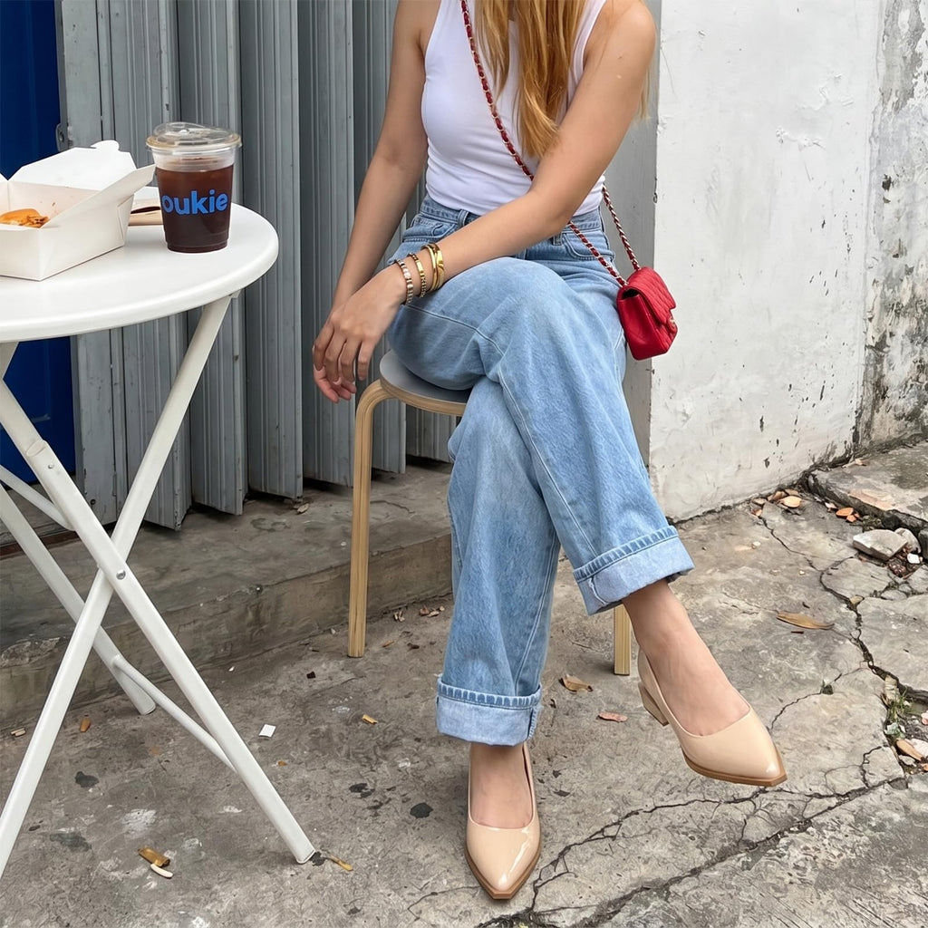LingxiaUne Dress Shoes for Women, Comfortable Dressy Flats, Womens Chunky Heel Pumps with Arch Support and Pointed Toe