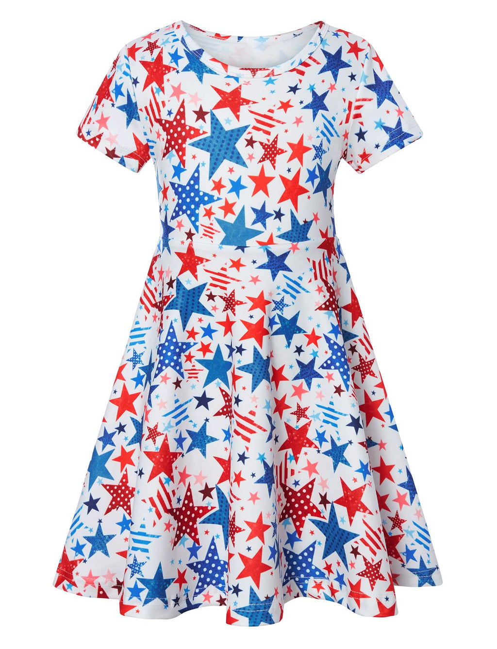 ALISISTER Little Girls Dress Short Sleeve Toddler Summer Sundress 2-9T