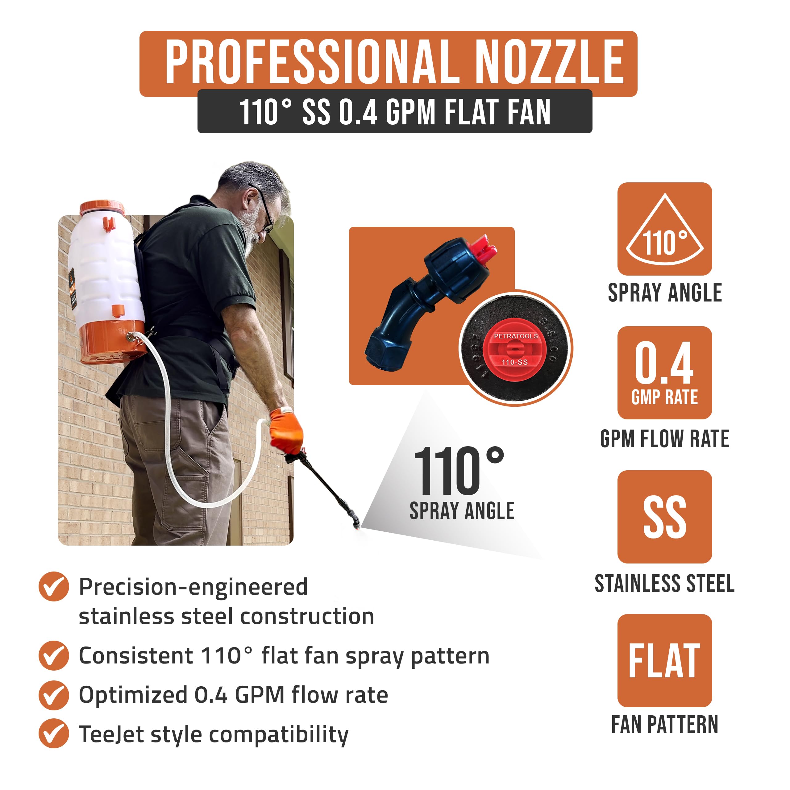 PetraTools 3 Gallon Battery Powered Backpack Sprayer in Lawn and Garden - HD3000 - Long Battery Life & Padded Straps for Comfort - Electric Sprayer w/ 6 Spray Nozzles & 80PSI (3 Gallon)