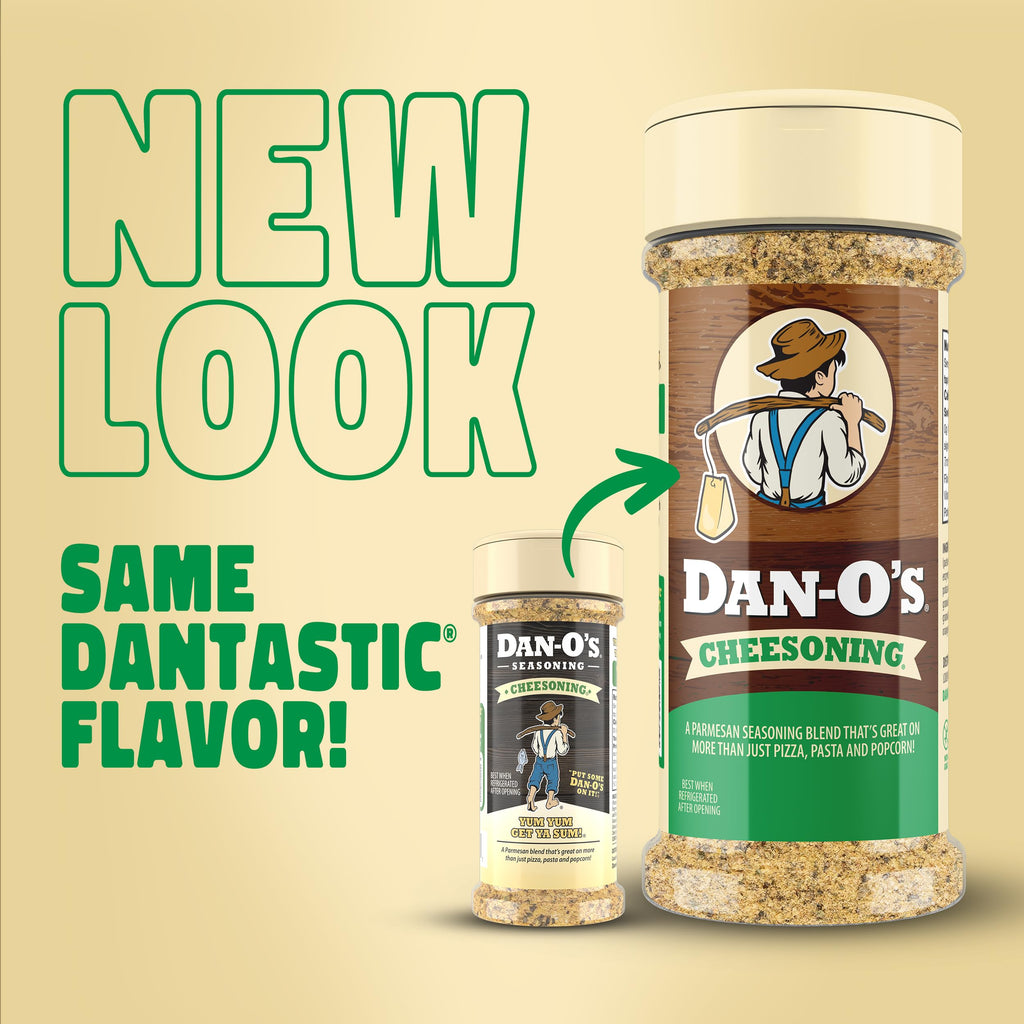 Dan-O's Cheesoning Block Seasoning Set, Small Bottles, 4 Pack, Includes Ranch Cheesoning, Red Pepper Cheesoning, Cheesoning, and Jalapeño Cheesoning Seasonings, Sugar Free, Zero Calorie, Use this Seasoning Kit in Pasta, Toppings or Sauce