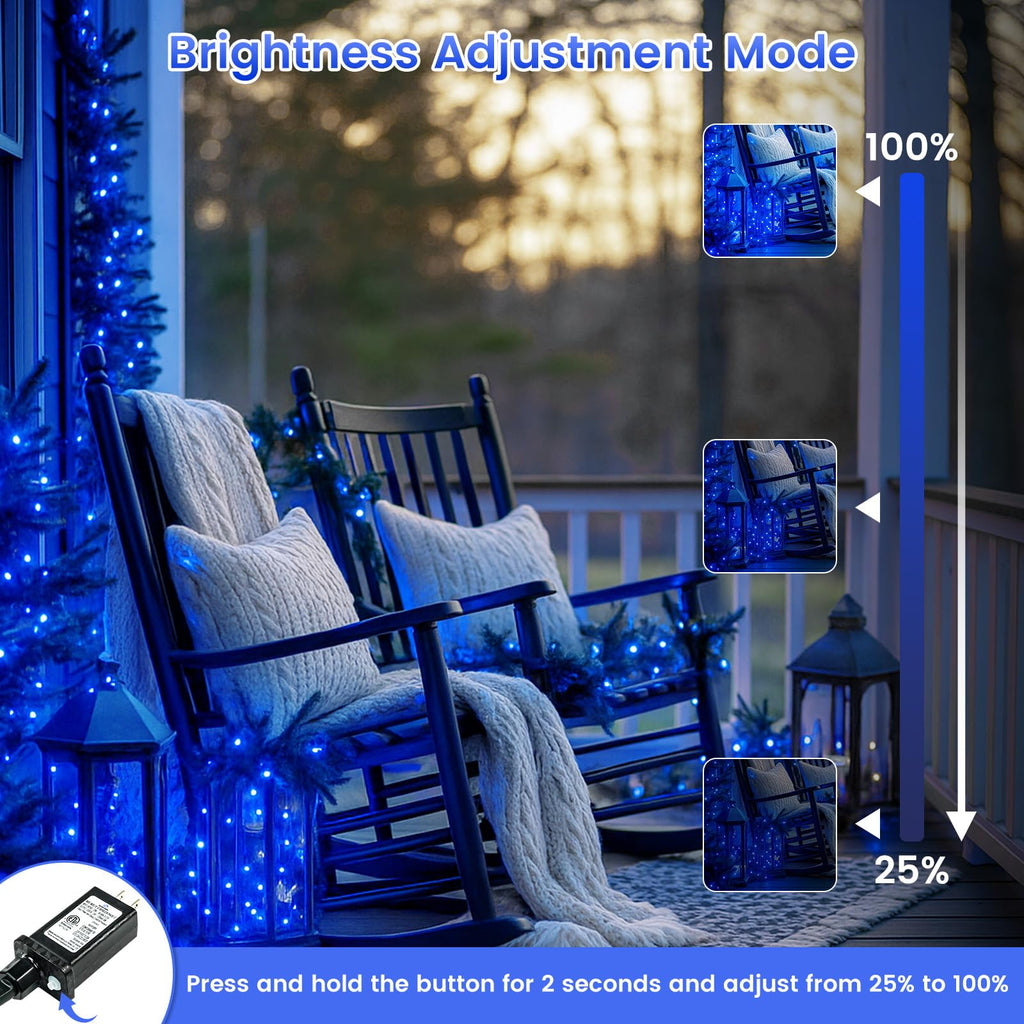 Connectable 100 LED String Lights Indoor Outdoor, 33FT Warm White Christmas Lights Waterproof, 13 Modes with Timer, Twinkle Fairy Lights Plug in Clear Wire for Christmas Tree, Bedroom, Classroom Decor