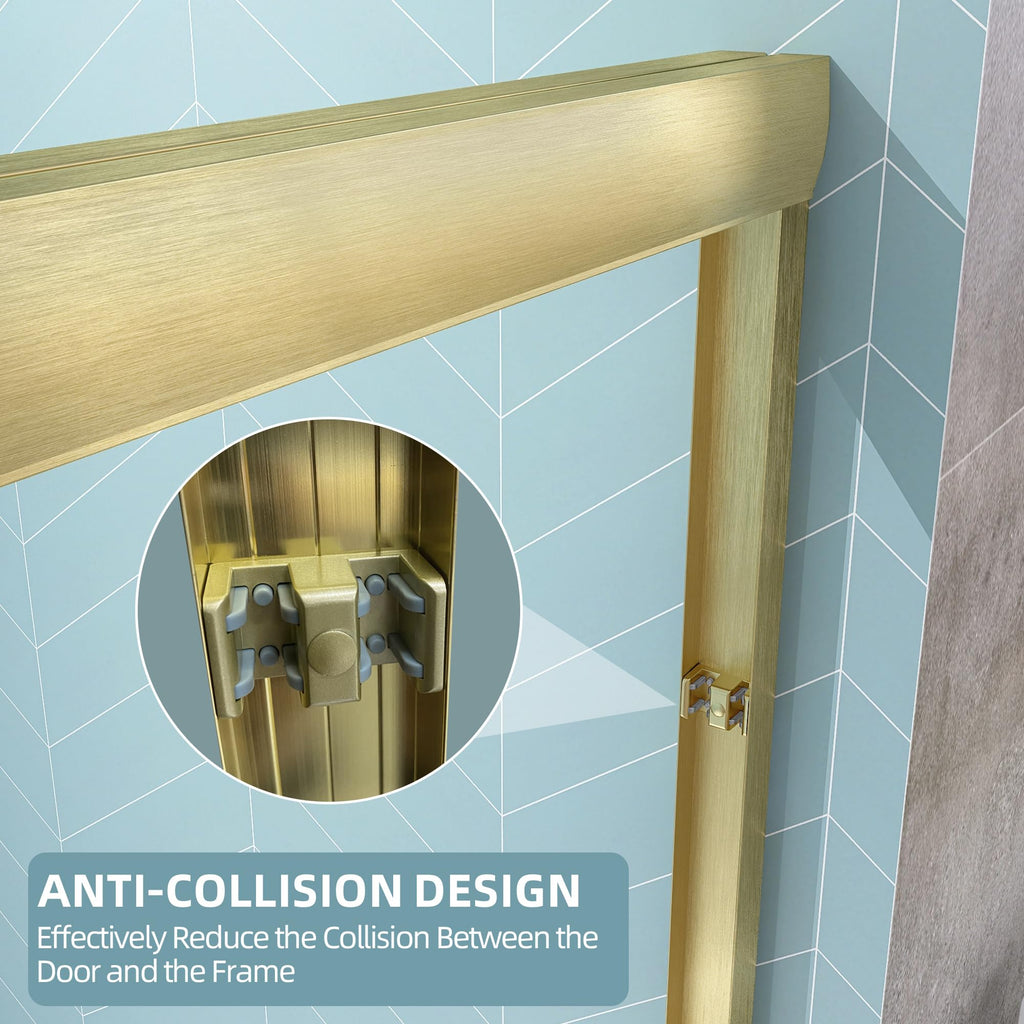 GETPRO Shower Door Sliding 44-48 in. W x 72 in. H Semi-Frameless Bypasss Double Sliding Doors for Shower,1/4 inch Clear Tempered Walk-in Shower Glass Door Brushed Nickel