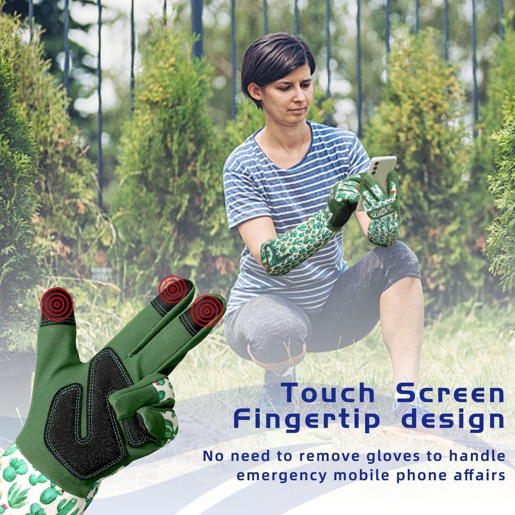 Schwer Gardening Gloves for Women, Rose Pruning Gloves with Reinforced Fingertips & Palm, Touchscreen, Breathable Long Garden Glove for Yard, Gardening Essentials & Supplies, Gifts for Gardener, S