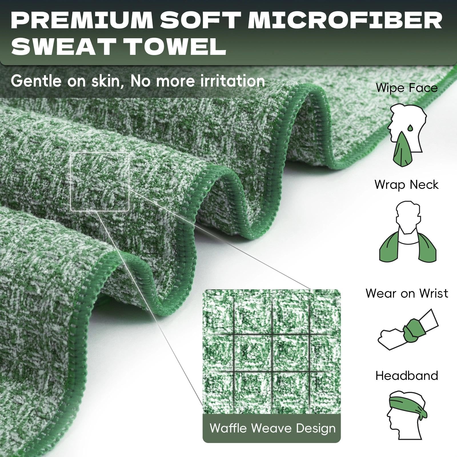 Microfiber Gym Towels for Showering Working Out Quick Dry Negative ions Large Middle Small Sizes Lightweight Gym Towel for Men Women Tennis Sports Towels for Body Hot Yoga Fitness Essentials