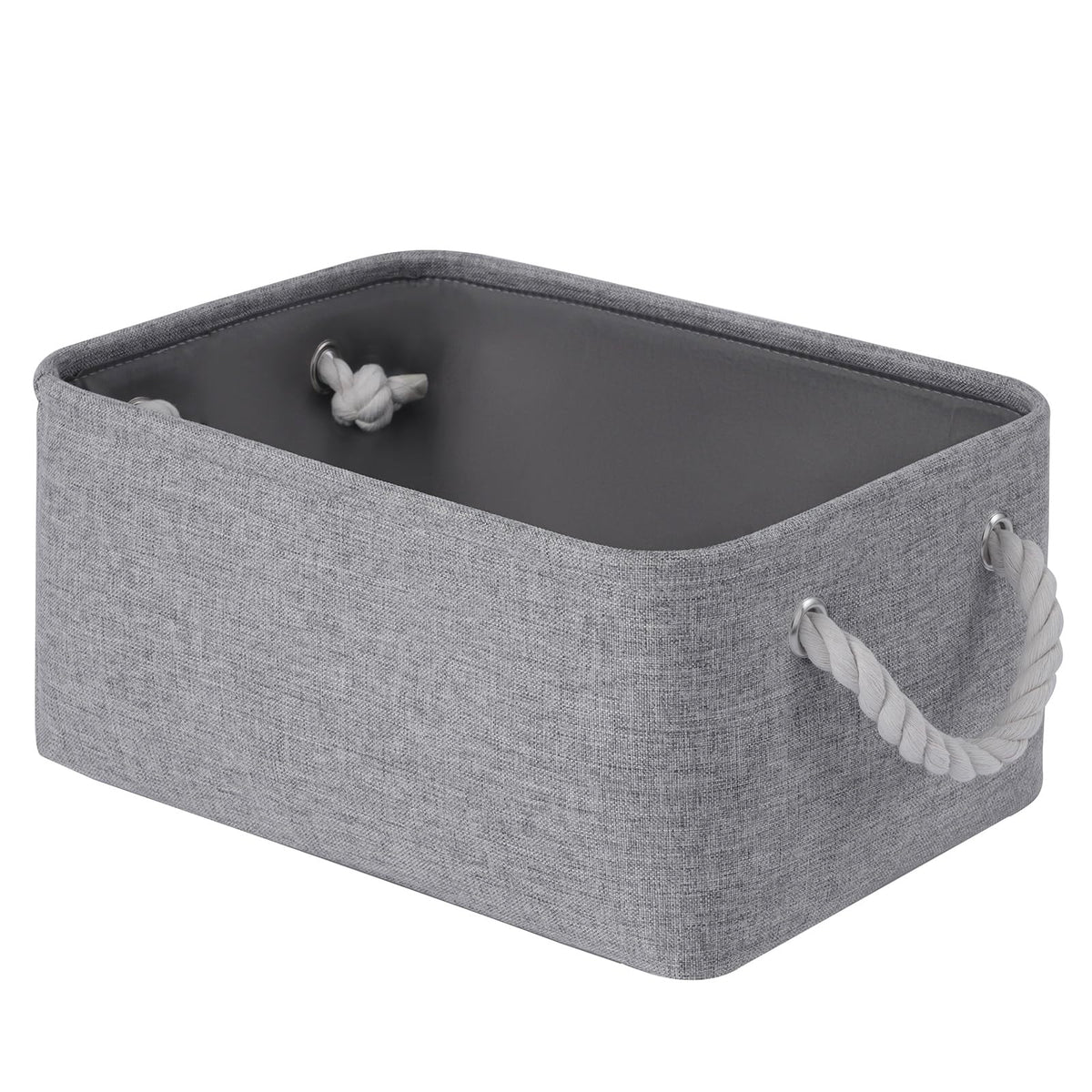 Storage Baskets for Shelves 11.8x7.9x5.2 Inch, Foldable Fabric Storage Bins with Handles, Small Storage Baskets for Organizing Closet, Office, Home Organization (1-Pack, Gray)