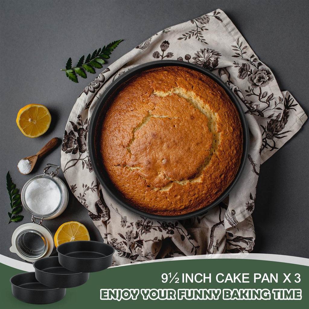 E-far 4 Inch Cake Pan Set of 3, Nonstick Stainless Steel Mini Round Cake Pans Tin, Small Size for Baking Smash Cakes/Cheesecake, Stainless Steel Core & Non-toxic Coating, Straight Side & 2 Inch Deep