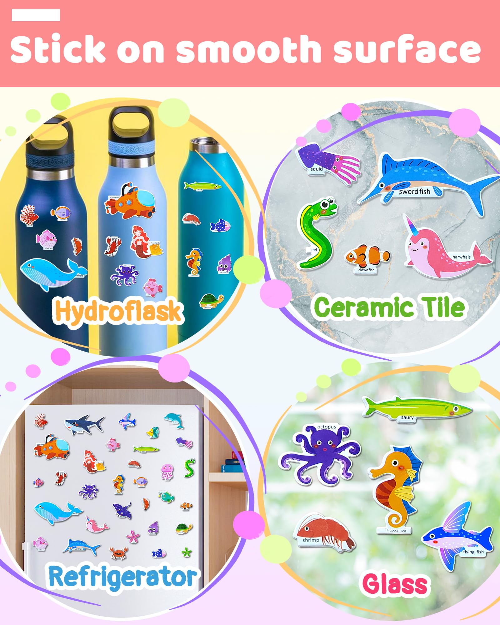 Benresive Reusable Sticker Book for Toddlers, Stickers for Kids, Travel Toys for Arts & Crafts Activities, Birthday Gift for Boys & Girls, Animals Dinosaurs Insects Themes