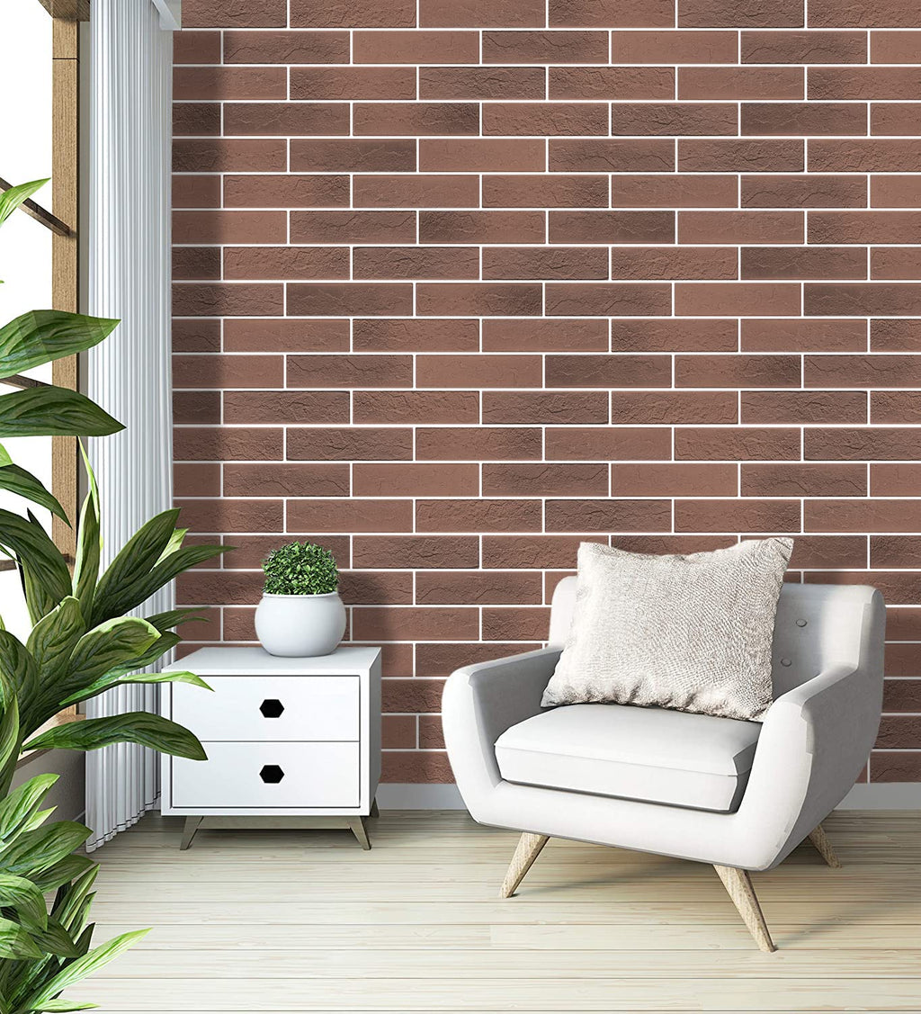 Old Town White Faux Brick Wall Tiles, 2 Pieces 3D Thin Brick Veneers