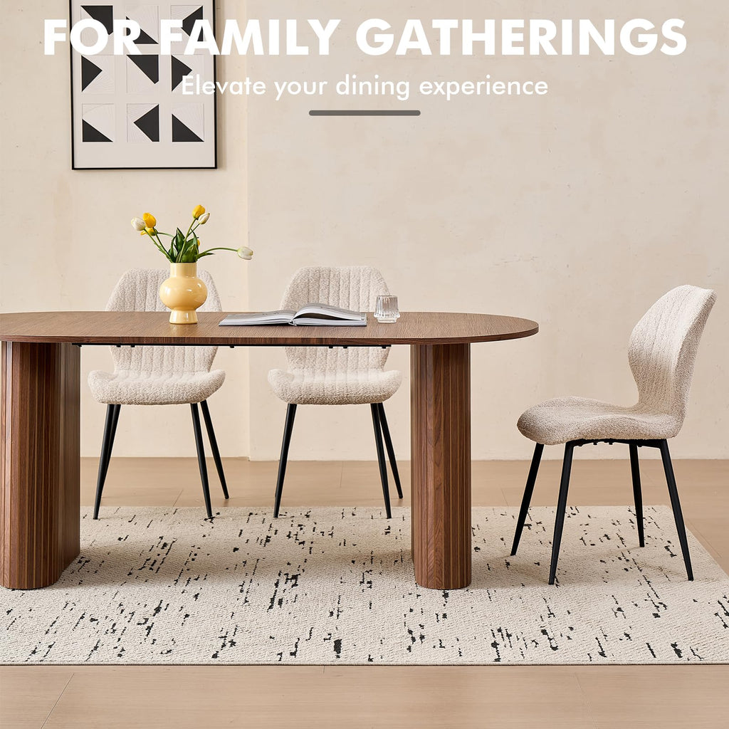 70.8" Oval Table for 4 6 Person, Modern Farmhouse Kitchen Dinner Table for Living Receiption Room, Black