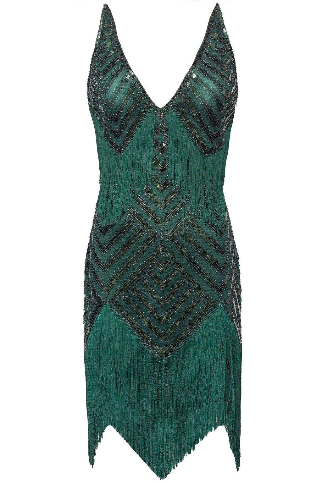 BABEYOND Women's 1920s Flapper Dress V Neck Slip Dress Roaring 20s Great Gatsby Dress for Party